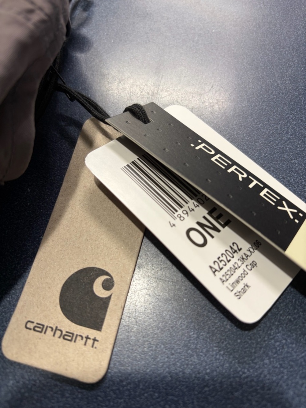 Carhartt Taupe/Gray Logo Cap with Pertex Tags - Picture 5 of 10